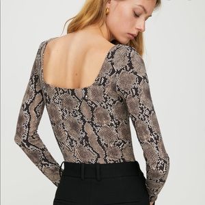 Aritzia || Milford Snake Print Longsleeve Bodysuit